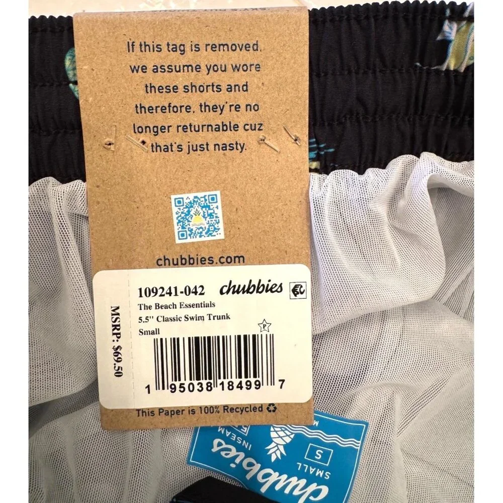 Chubbie's Classic Lined 5.5-Inch Swim Trunks NWT The Beach Essentials $70